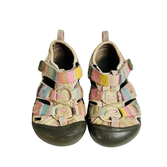 Keen Venice H2 Toddler Girls Pink Striped Pastel Water Sandals Size 6 - Picture 4 of 10